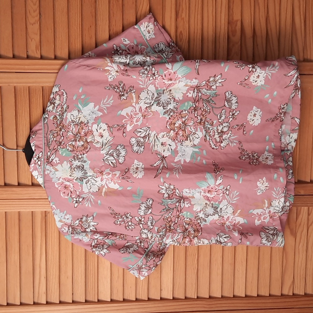 Cupcakes & Cashmere Pink Brown Blue Floral Print Shirt & Pants Sleepwear Size M - Picture 4 of 16